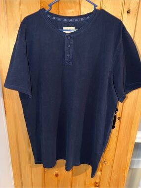 Men's Navy Short-Sleeve Shirt- Q/S by s. Oliver- NWT- Size XXL